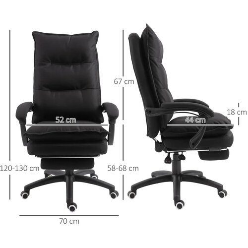  Uredska stolica s funkcijom masaže ergonomska stolica s funkcijom naginjanja i okretanja s osloncem za noge crna Slike