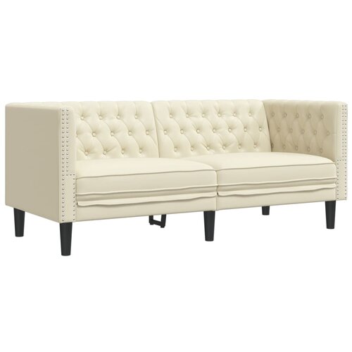 Maison Chic kavč - Sofa - Kanape dvosed Chesterfield krem umetno usnje, (21726824) Cene