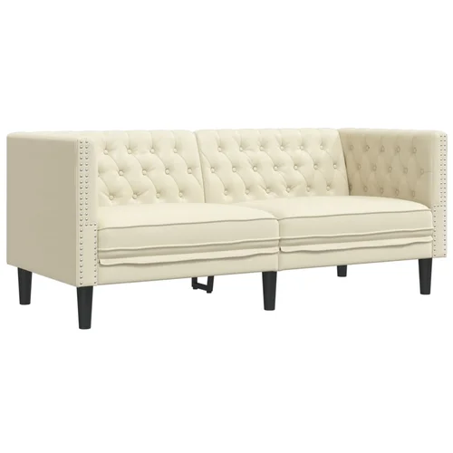 MAISON CHIC kavč - Sofa - Kanape dvosed Chesterfield krem umetno usnje, (21726824)