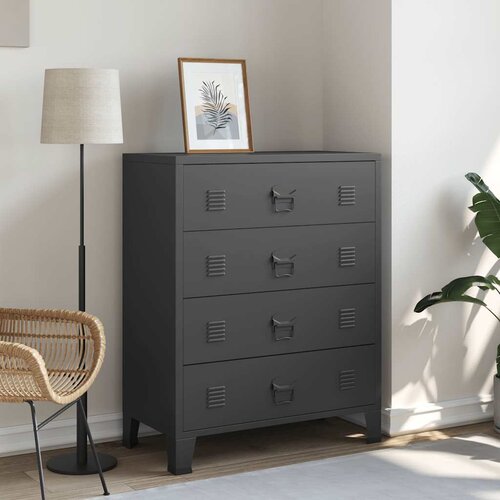 vidaXL predalnik kovinski industrijski stil 78x40x93 cm črn Cene