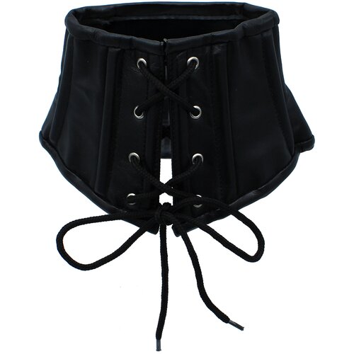 Kiotos Leather Lace-Up Corset Collar Black Slike