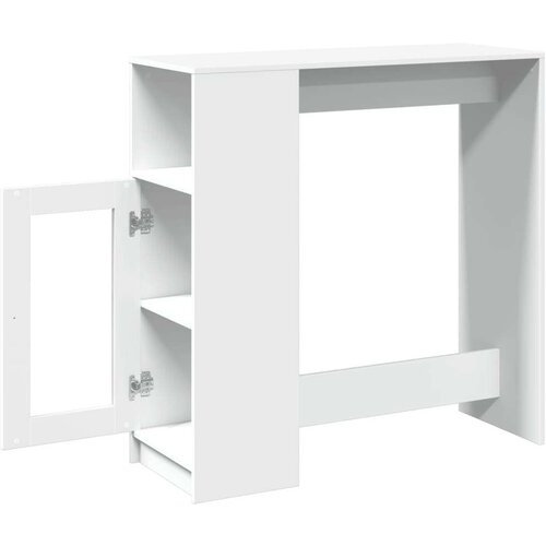 VidaXL Barski stol s držačima bijeli 101x40x103,5 cm drveni Slike