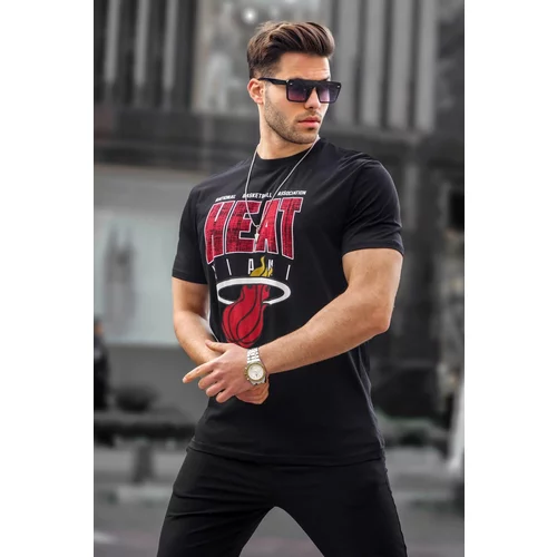 Madmext Black Printed Men's Regular Fit T-Shirt 5812