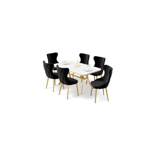 Hanah home trpezarijski set, 7 dijelova, crni Cene