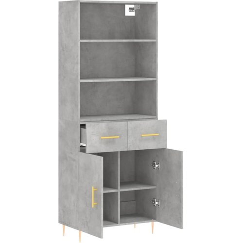  Visoka komoda siva betona 69,5x34x180 cm od konstruiranog drva Slike