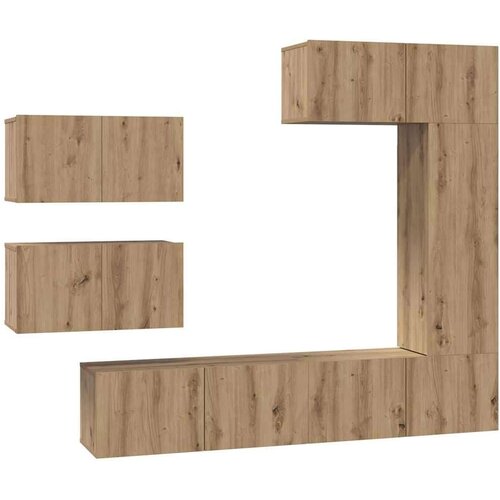 VidaXL Komplet TV omaric 6 pcs artisan hrast 30.5 x 30 x 90 cm Slike