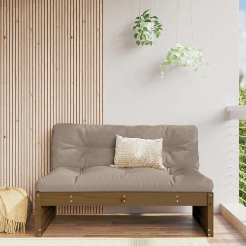 Vrtni sredinski kavč medeno rjav 120x80 cm trdna borovina Slike