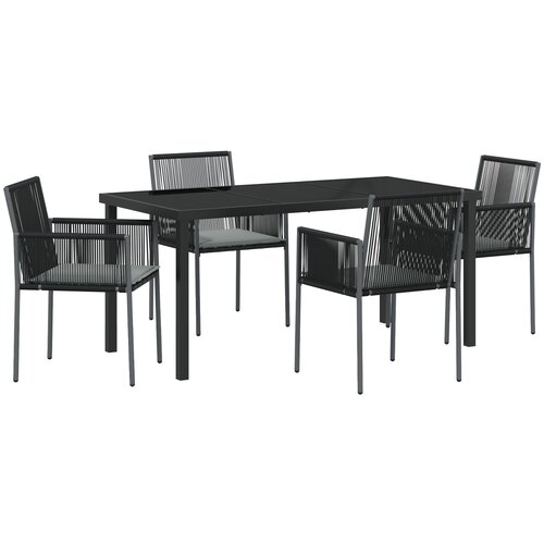 vidaXL set od 5 komada za vrt s jastučićima crni poli ratan Cijene