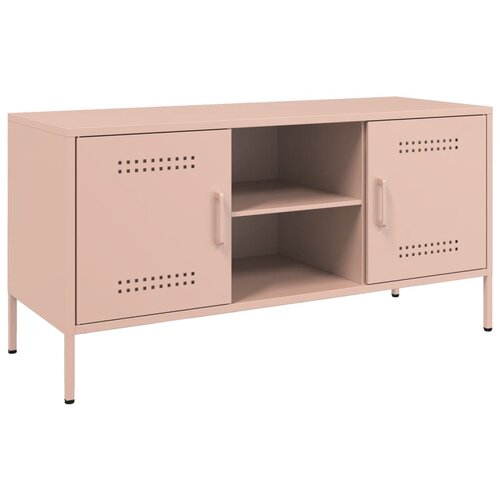 Maison Chic TV omarica - TV enota - Televizijska omarica roza 100,5x39x50,5 cm jeklo, (21698737) Slike