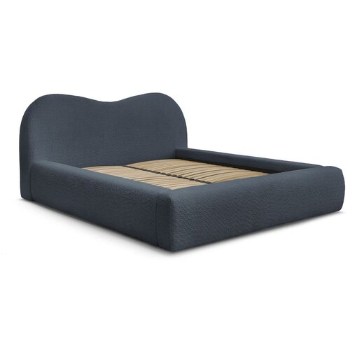 Bobochic Paris Tamno plavi tapecirani bračni krevet s prostorom za odlaganje s podnicom 180x200 cm Orlane &amp;ndash; Slike