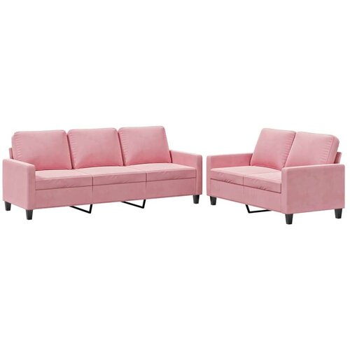  2-dijelni set sofa s jastucima ružičasti bar&amp;scaron;unasti Slike