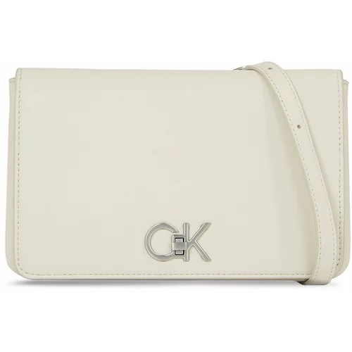 Calvin Klein Ročna torba Re-Lock Double Gusett Xbody K60K611531 Dk Ecru PC4