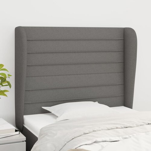  Uzglavlje s u&scaron;ima tamnosivo 103x23x118/128 cm od tkanine Cijene