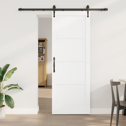 vidaXL Drsna vrata s kompletom okovja Bela 78x211 cm Masiven les bor, Notranja vrata "ORKDAL" Bela 78x211x4 cm Masiven les bor Cene