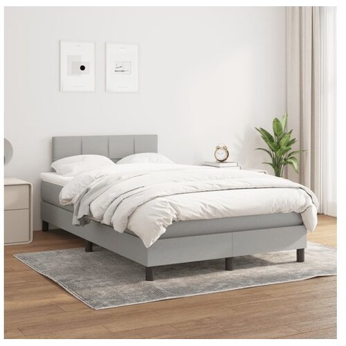  Box spring postelja z vzmetnico svetlo siva 120x200 cm blago Cene