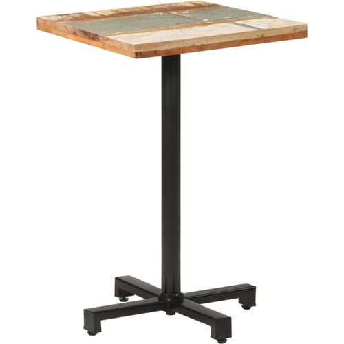 Bistro stol četvrtasti 50 x 50 x 75 cm masivno obnovljeno drvo Slike
