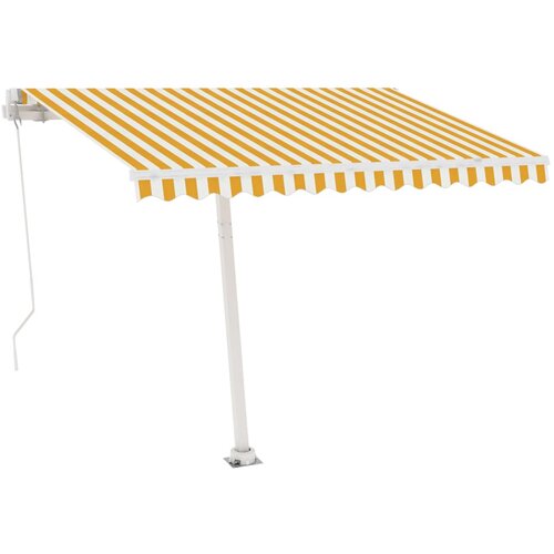 Maison Chic Prostostoječa ročno zložljiva tenda - Senčniki 300x250 cm rumena/bela, (22038383) Slike