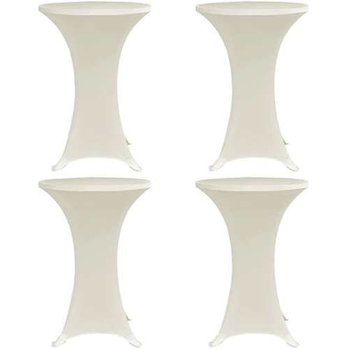 VidaXL Navlaka za stol za stajanje &amp;Oslash; 60 cm krem rastezljiva 4 kom Slike