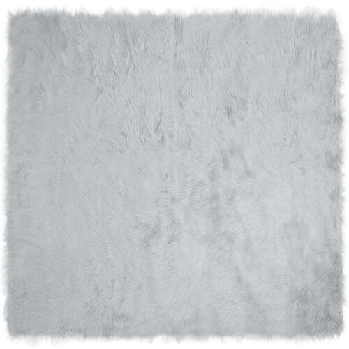  Lažni Ovčji Tepih Siva 120 x 120 cm Poliester Slike