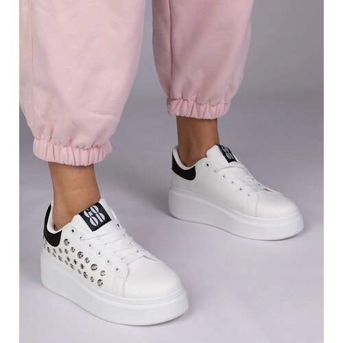 Gemre White sneakers with black insert and studs Urlana Cene