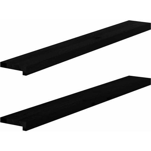 VidaXL Okenske police 2 kosa temno rjava 120x15x2 cm trdna hrastovina, (22124651) Slike