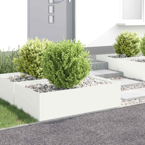 vidaXL Ograda oko Travnjaka 4 kom. 100 x 60 x 35 cm Čelik Bijela Cene