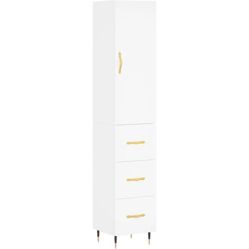 Maison Chic Visoka omara - Komoda - Predalnik bela 34,5x34x180 cm inženirski les, (21719262) Slike