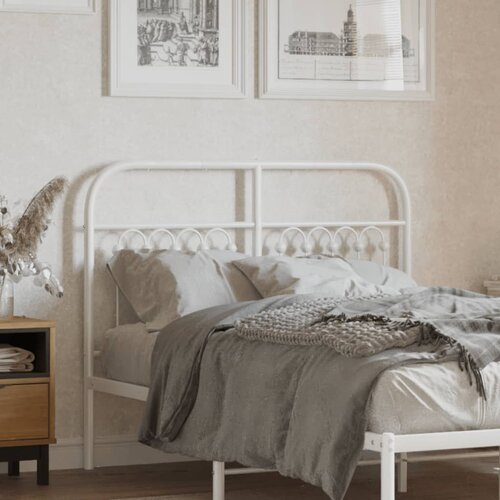 vidaXL Kovinsko vzglavje belo 120 cm Cene
