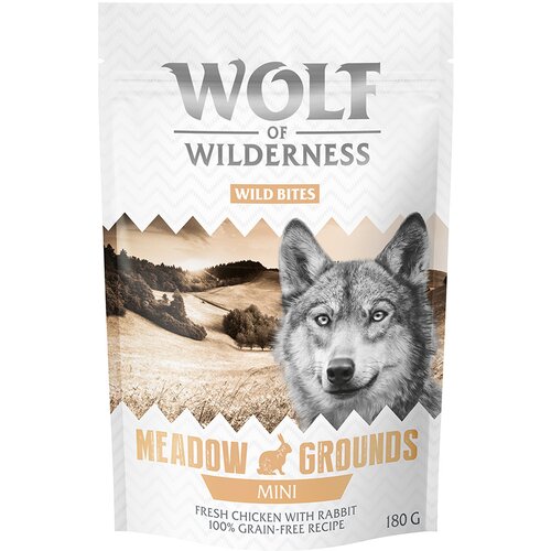 Wolf of Wilderness Wild Bites 3 x 180 g - Novo: MINI Meadow Grounds - kunić i piletina (kockice) Cijene