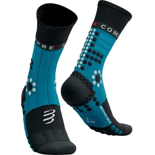 Compressport PRO RACING SOCKS WINTER TRAIL Sportske čarape za trčanje, plava, veličina