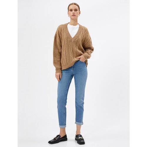 Koton High Waisted Jeans Pants with Tapered Legs - Eve Slim Jeans Slike