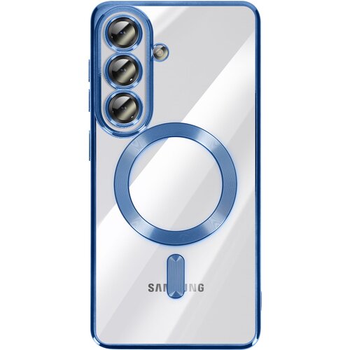 AVIZAR Mehko ohi&scaron;je MagSafe za Galaxy S26 Plus, odporno na udarce, s kromiranim robom, Modra, (5000190675) Cene