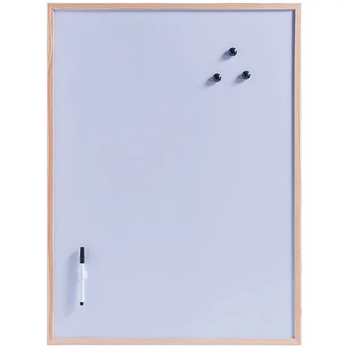ZELLER magnetna ploča za pisanje (80 cm x 60 cm x 14 mm, metal, natur, 1 x magnetna ploča, 3 magneta, 1 x olovka s držačem, 1 x nosač)