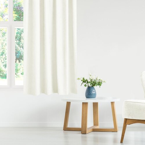  Curtain MILANA color creamy style classic silver silver metal eyelets chenille 140x300 HOMEDE Slike