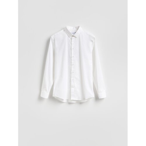 Reserved Obična slim fit ko&scaron;ulja - bijela Cijene