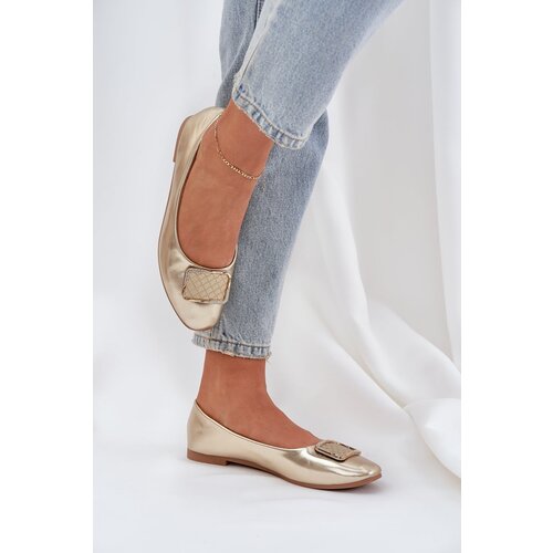PS1 Eco Leather Ballerinas With Decoration Gold Tulnelia Cene