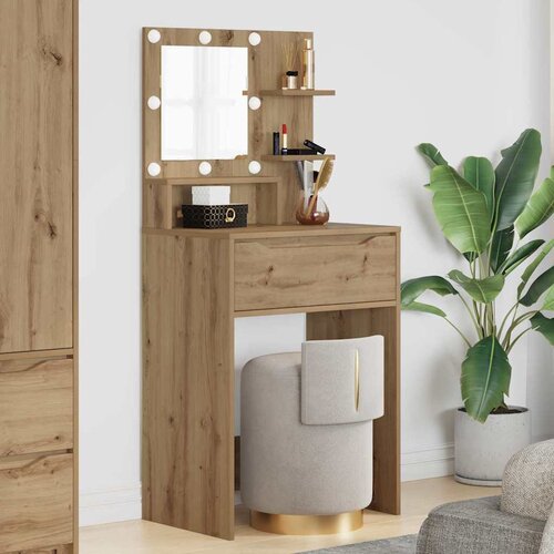 vidaXL Toaletne mize za spalnice Umetni hrast 80 x 39,6 x 135 cm Cene