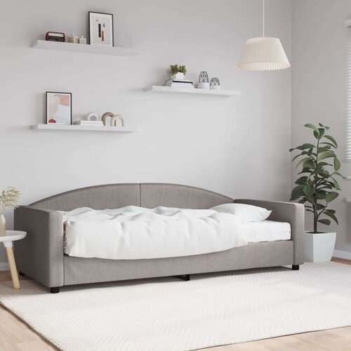  Dnevni krevet s madracem smeđesivi 90 x 200 cm od tkanine Slike
