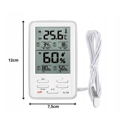  Digitalna vremenska postaja LCD termometer higrometer 12cm zunanji senzor Slike
