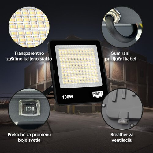 Prosto CCT LED reflektor 100W Slike