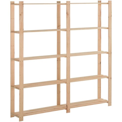 VidaXL 5-nadstropni regal s policami 170x28,5x170 cm trdna borovina Slike