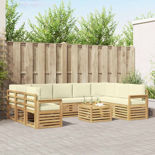  Set vanjskih sofa 8 pcs Bijela i Krem 59 x 59 x 37 cm Poliester Cijene