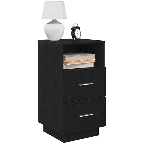 VidaXL Nočne omarice z 2 predaloma 2 kosa črna 36x36x68 cm Slike