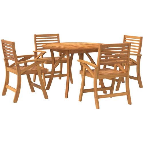  5-dijelni vrtni blagovaonski set od masivnog bagremovog drva Smeđa &amp;Oslash; 110 cm Slike