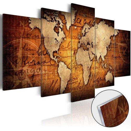  Slika na akrilnom staklu - Acrylic prints – Bronze map I 100x50 Cijene
