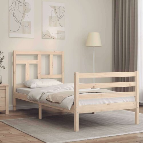  Kreveta s uzglavljem 90 x 200 cm od masivnog drva Slike