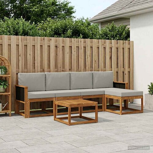  Set vanjskih sofa 6 pcs Prirodna i svjetlosiva Poliester Cene