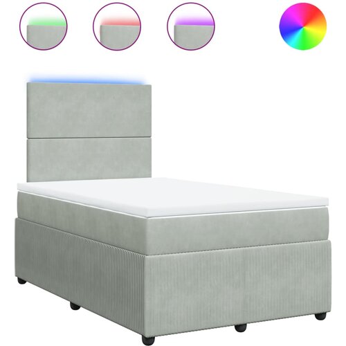 Maison Chic Box spring postelja - Vzmetna postelja z vzmetnico svetlo siva 120x200 cm žamet SL23509, (21891351) Cene