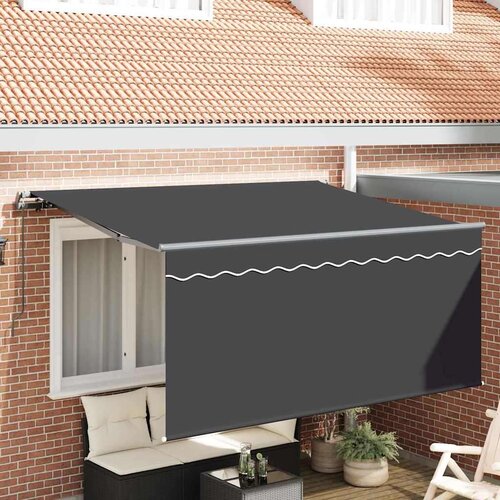 Skrovita tenda Prugasti Antracit 300 x 200 cm tkanina Cene