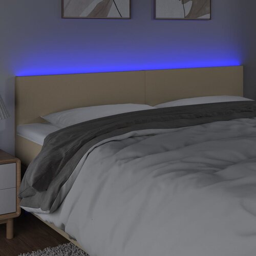  LED uzglavlje krem 180x5x78/88 cm od tkanine Slike